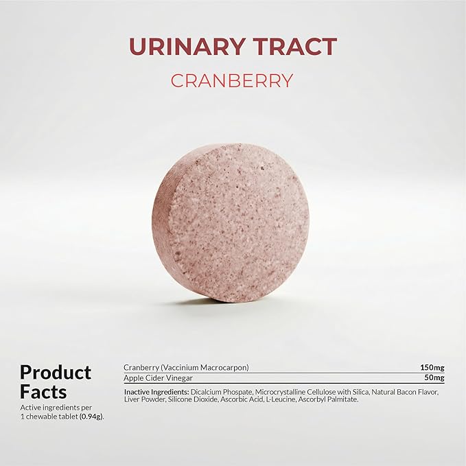 Cranberry Supplement for Dogs – Supports Urinary Tract &amp Bladder Wellness – Natural Chewable Tablets