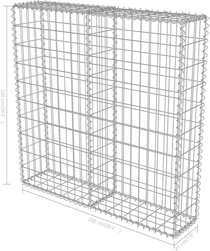 Gabion Basket Cage Galvanized Steel Raised Garden Bed Planter 39.4inx7.87inx39.4in for Vegetables Flower Herb