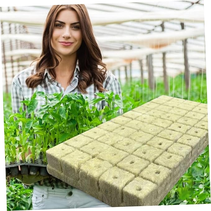 POPETPOP 100pcs Planting Cubes Sprout Grow Cubes Soilless Cultivation Blocks Hydroponics Nutrients Nursery Soil Blocks for Indoor Plants