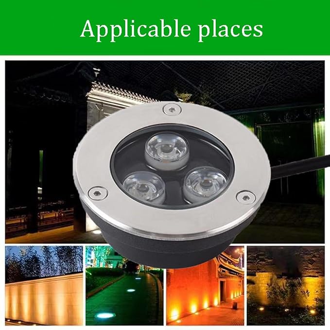 Ground LED Landscape Lights - Outdoor Buried Lights AC85-110V LED Spotlight IP65 Waterproof Walkable Outdoor Avenues Paths Garden Lighting Recessed Ground LightWhite 4a3W