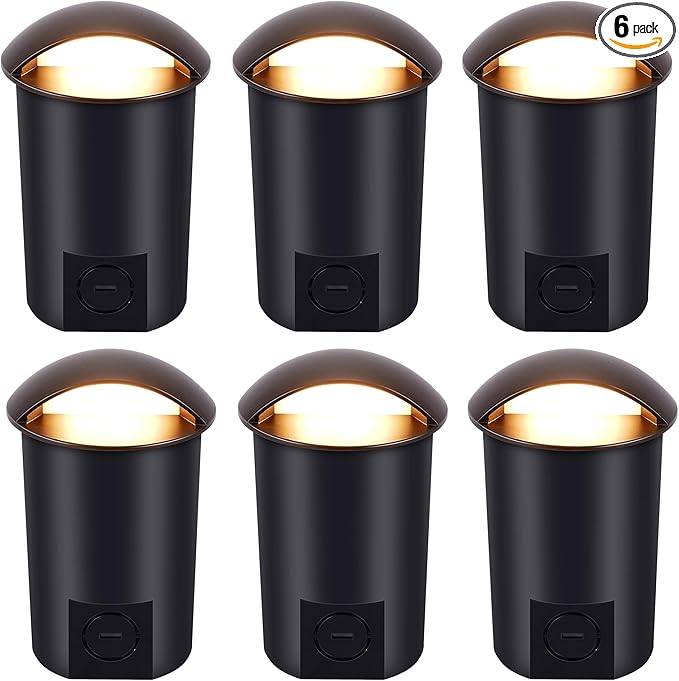 CLOUDY BAY [6 Pack] 5W Well Lights Low Voltage Landscape Lighting12V-24V Waterproof Outdoor Side-lit Light2700-5000K 5CCT In Ground Lights for Fence Pathway Deck IP67 RatingBronze