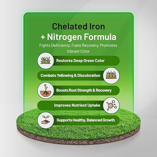 Covington Chelated Liquid Iron Concentrate (1 Gallon) Lawn &amp Garden Liquid Iron &amp Nitrogen Supplement for Plants Shrubs &amp Trees Treats Deficiency Discoloration Stunted Growth &amp Roo