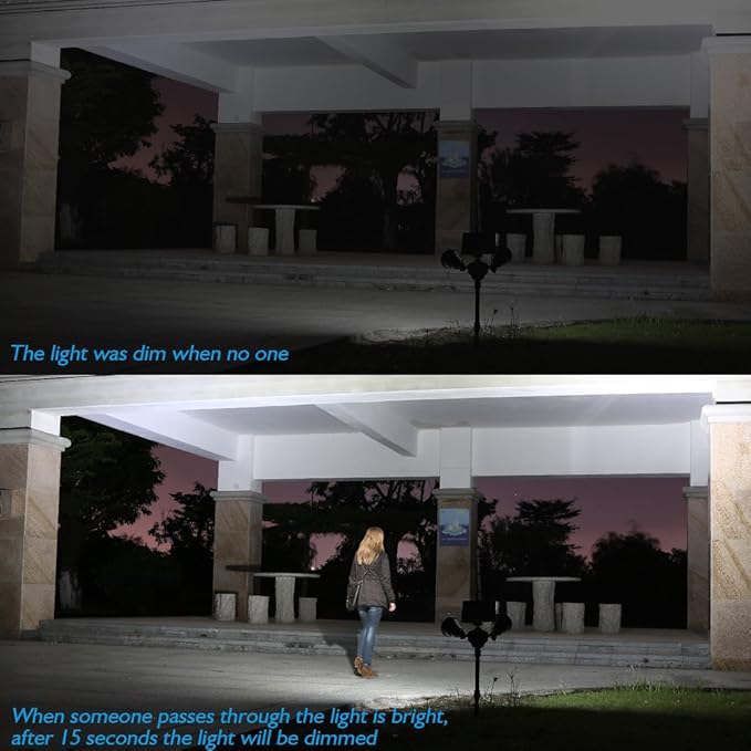 ele ELEOPTION 2 in 1 Solar Wall Lights In-Ground Lights Outdoor Solar Spotlight Solar Lights Motion Sensor Outdoor Security Light Auto On/Off Landscape Light for Patio Yard Garden (1 Pack)