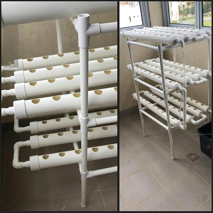 AMNOOL Indoor Garden System with Water Pump Planting Baskets and Sponge Pump Timer Water Hose Manual Indoor Hydroponics Growing System 0823