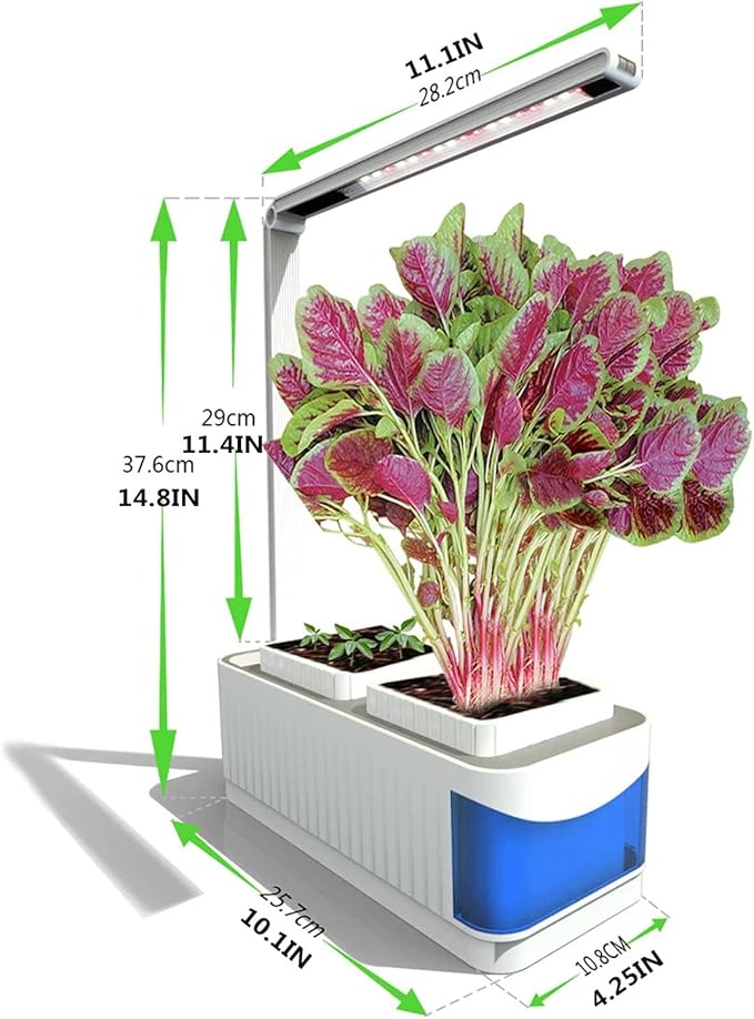Smart Automatic Hydroponics 8 Pods Indoor Herb Garden with 3 Mode Led Grow Light Germination Kit Adjustable Up Down Left and Right for Home Kitchen