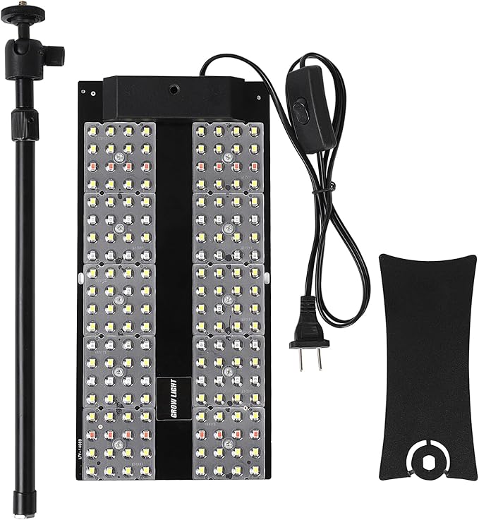 JCBritw 100W LED Grow Light Standing for Indoor Plants Adjustable Plant Grow Lamp on Stand Full Spectrum 90 Degree Lens Desk Plant Light for Seed Starting Seedlings Veg Fruits and Flower