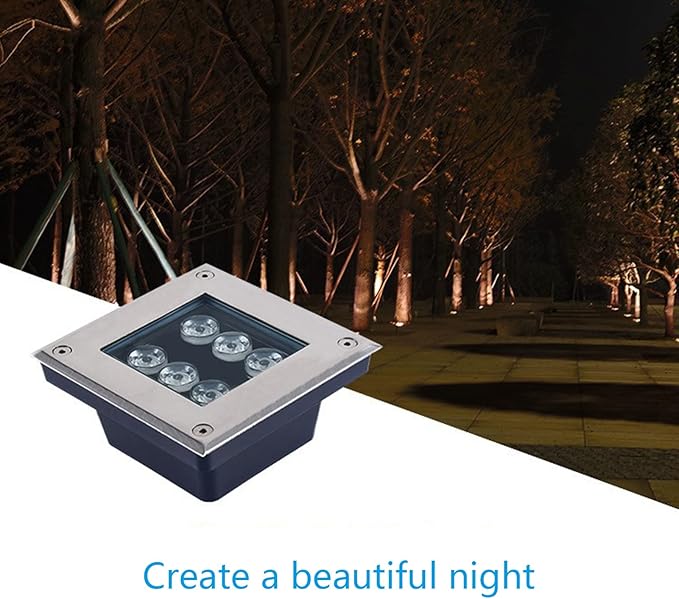 Outdoor Landscape Lights Square Buried Light IP66 Waterproof Embedded Garden Underground Light for Walkway Pathway Patio Step Deck Spotlight AC85-110V