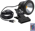 Kiven Plug in Spotlight 10W Waterproof LED Clip-on Light Black Finish Plug in Landscape Light with 9.84ft Plug in Cord and On/Off Switch for Hallway Garden Patio Yard Flag(RGB)
