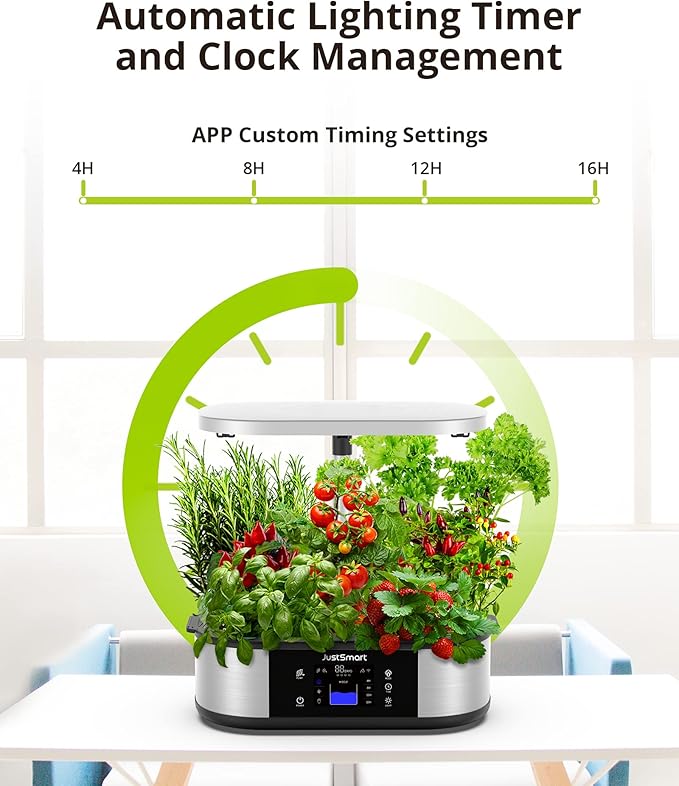 12 Pods WiFi Hydroponics Growing System with APP Controlled Indoor Garden Up to 30 with 36W 120 LED Grow Light Silent Pump System Automatic Timer for Home Kitchen Gardening GS1 Plus