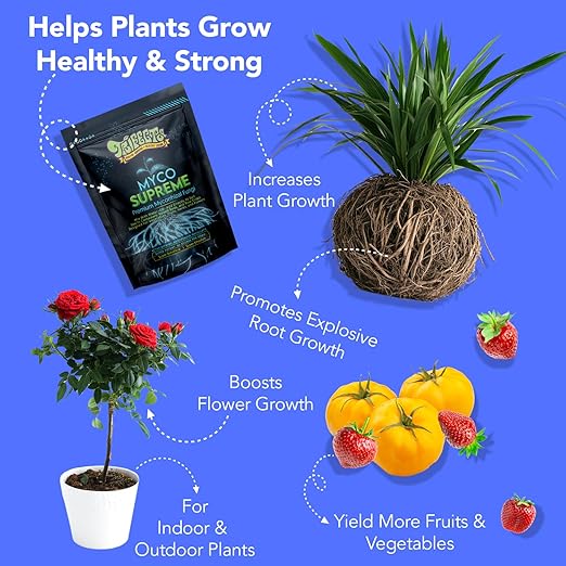 Mycorrhizal Fungi for Soil Root Stimulator for Plants Ultra Concentrated Mycorrhizae for Plants Strong Roots &amp Living Soil Trifecta Myco Supreme Plant Root Stimulator for Tree Rose and Flower