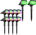 T-SUNUS Color &amp Green 10 Pack Solar Landscape Spotlights IP65 Waterproof Solar Powered Spot Light Wall Lights 2-in-1 Outdoor Landscaping Light for Yard Garden Driveway Porch Walkway Pool Patio