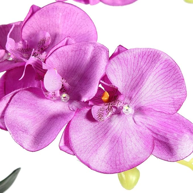 9LED Artificial Flower Pot Lamp Simulation Phalaenopsis Bonsai Flower Light Foldable DIY Decorative LED Flower Lamp with Bright White LEDs for Home Office Garden