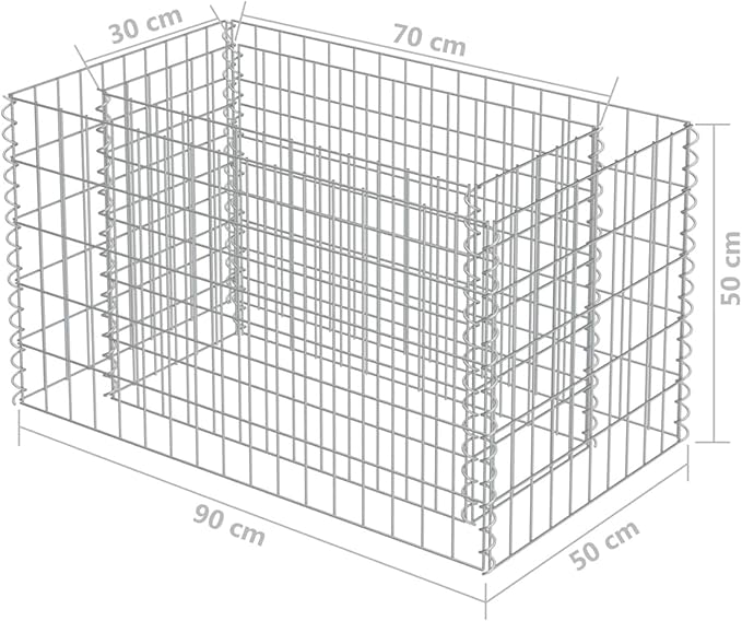 Gabion Raised Bed Gabion Planter Raised Bed Gabion Basket for Outdoor Garden Yard Galvanised Steel 35.4x19.7x39.4