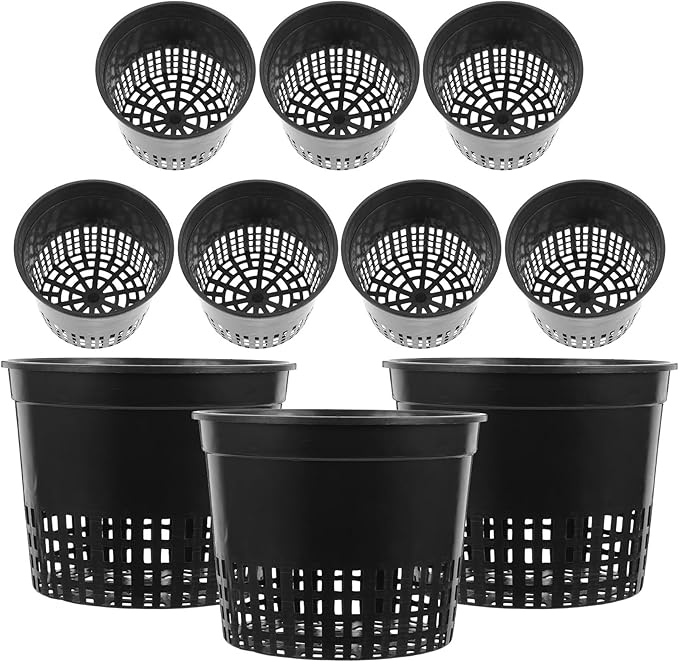 Net Pots for Hydroponics 8PCS Hydroponic Net Pots - Grow Baskets/Planting Cups (Indoor Bucket Farm Use)