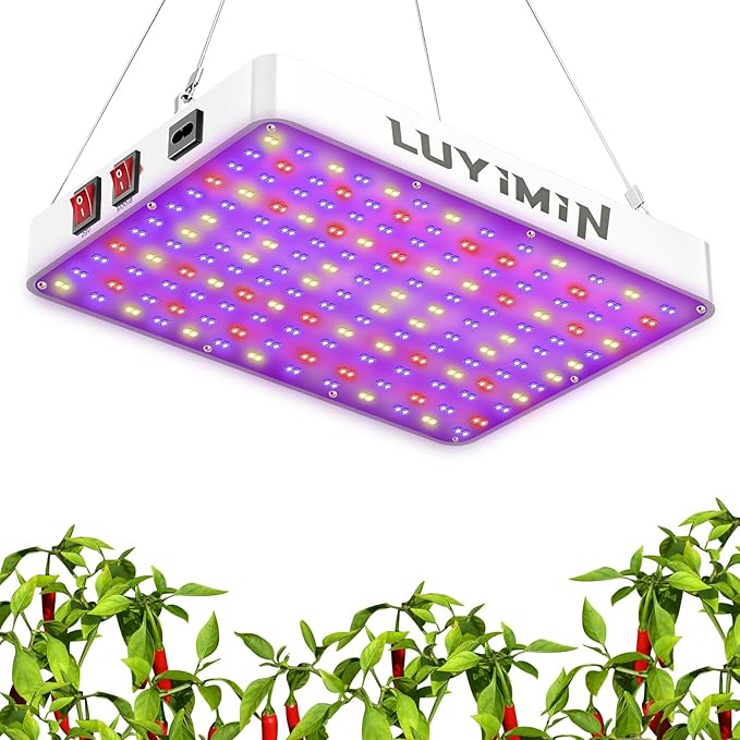 1500W LED Grow Light with High Yield Diodes UV-IR Included Full Spectrum LED Grow Lights Hanging Grow Lights for Indoor Plants Seedling Veg Flower in 2x2/3x3 Grow Tent(Actual Power 150W)