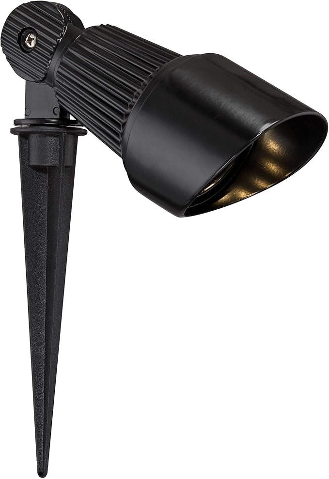 John Timberland Hooded 7 1/2 High Traditional 2 Pack of Outdoor Landscape Spotlights Porch House Exterior Outside LED Bulb Weatherproof Black Aluminum Front Door Patio Garage Home Deck Garden