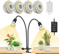SANSI LED Grow Lights for Indoor Plants Lifetime Free Bulb Replacement 300W Full Spectrum+20W(5W*4) Puck Grow Lights for Indoor Plants