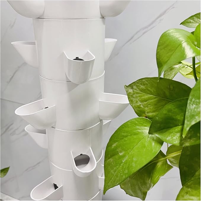 Hydroponic Tower Growing sytem 15 Layers 45 Plants Grow Tower Hydroponics Equipment Vertical Indoor Garden Kit with Water Tank Pump and Timer Easy to Install and Operate