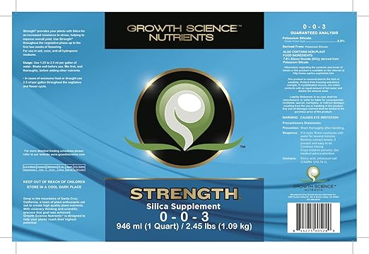 Strength: Silica Nutrient Booster for Strong Hearty Resilient Plants. for Soil Coco and hydroponic Mediums