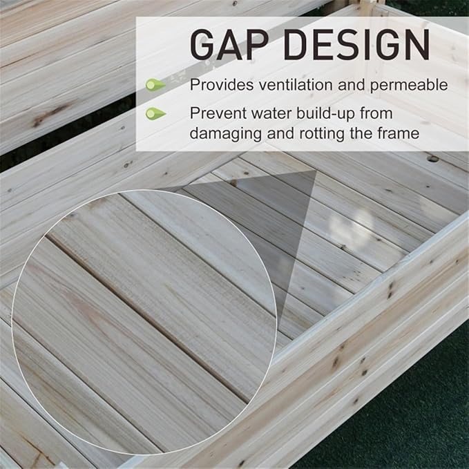Wooden Raised Garden Bed with Legs 45.25”L X 45”W X 30”H Elevated Reinforced Large Planter Box for Vegetable Flower Herb Outdoors - Beam and Column Structure - Unmatched Strength Outlast