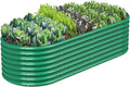 FRIZIONE 8FT(L)×4FT(W)×2FT(H) Raised Garden Bed Outdoor Raised Garden Beds for Flower Raised Planter Box Outdoor for Herb Vegetable-Dark Green