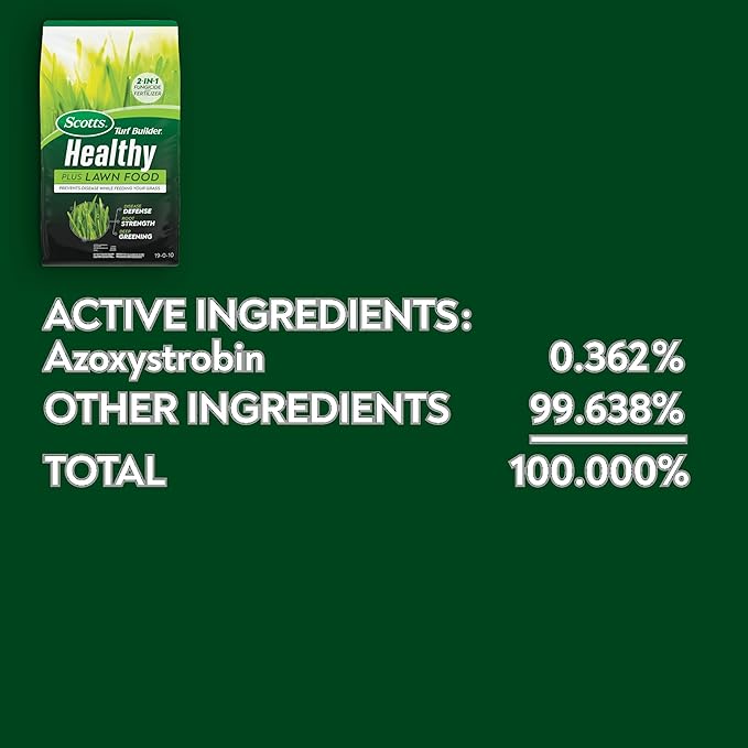 Scotts Turf Builder Healthy Plus Lawn Food 2-in-1 Fungicide and Fertilizer Helps Grass Withstand Summer Stress 8000 sq. ft. 27.40 lbs.