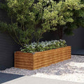 Large Garden Raised Bed Rusty Corten Steel Planter 76.4x19.7 Inch Outdoor Rectangular Garden Bed for Vegetables Herbs Flowers