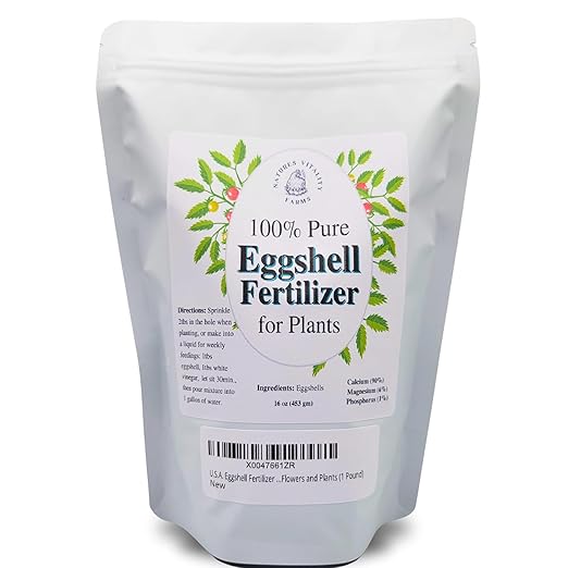 Natures Vitality Farms Eggshell Fertilizer Powder 1 Pound for Tomato Plants Orchids Calcium Magnesium Phosphorus Powder for Indoor and Outdoor Flowers and Plants