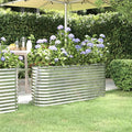 SKM Garden Raised Bed Silver Powder-Coated Steel Large DurableSilver (Weight 18.94KG)
