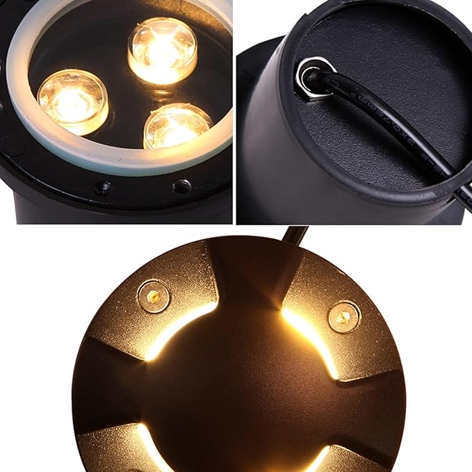 Embedded LED Underground Light - Outdoor Landscape Lighs 24V Terrace Lighting Spotlights LED Step lamp for Garden Sidewalk Decoration Lighting(Warm LightC-3W)