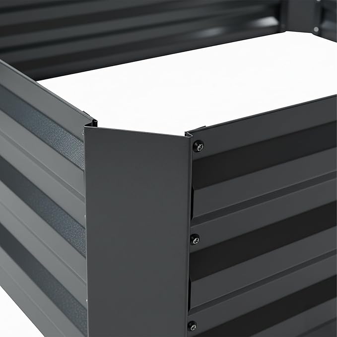 Relaxdays Raised Bed with Greenhouse for Flowers Plants and Vegetables H x W x D: 92 x 125 x 95 cm Garden Plant Bed Anthracite
