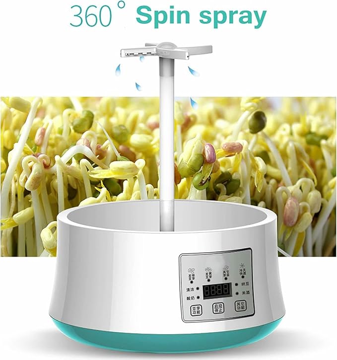 Automatic Bean Sprout Machine Electric Sprouter Bean Growing Machine 2-Layer Constant Temperature Large-Capacity Seed Germination Kit Sprouting Seedli