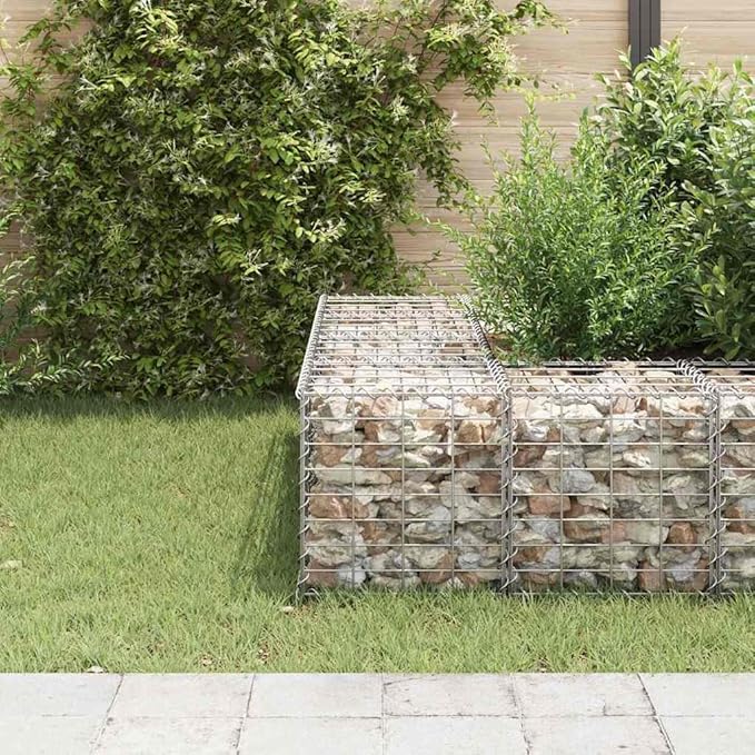 Cube Gabion Raised Bed Standing Planter Raised Flower Bed Gardening Box Patio planters Suitable for Corridor Arboretum Nursery Courtyard Steel Wire 15.7x15.7x15.7