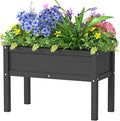 Small HDPE Raised Garden Bed Elevated Planter Box with Legs Outdoor All-Weather Planter Raised Beds for Seeds Herbs Flowers Vegetables (Black)