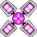 120W Indoor Deformable Growth Lamps E26/E27 Seedling Hydroponic Fill Lighting 4-Leaf Foldable Greenhouse Tent Planting Bulb UV/IR Vegetable Flower Fruit Cactus Potted Moss Cultivation Lightings