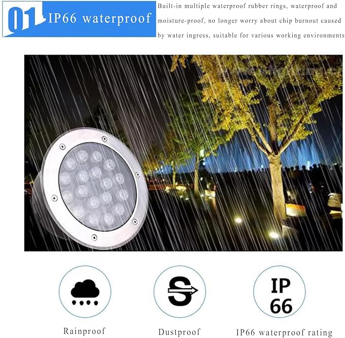 9W LED Underground Lights - IP66 Waterproof Recessed Garden Path Lights for Walkways Driveways Patios &amp Landscapes (AC85-265V Green)