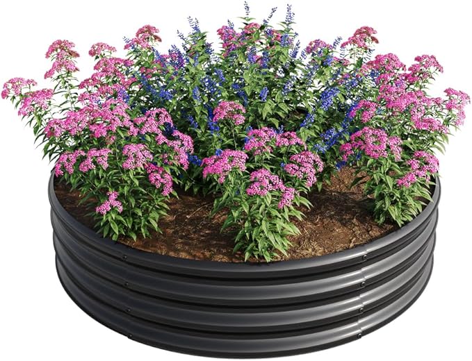 Heavy-Duty Galvanized Steel Raised Garden Bed for Vegetables Flowers Herbs and Fruits – Rust-Resistant Outdoor Planter Box (Black with 47.24x11.4 inches)