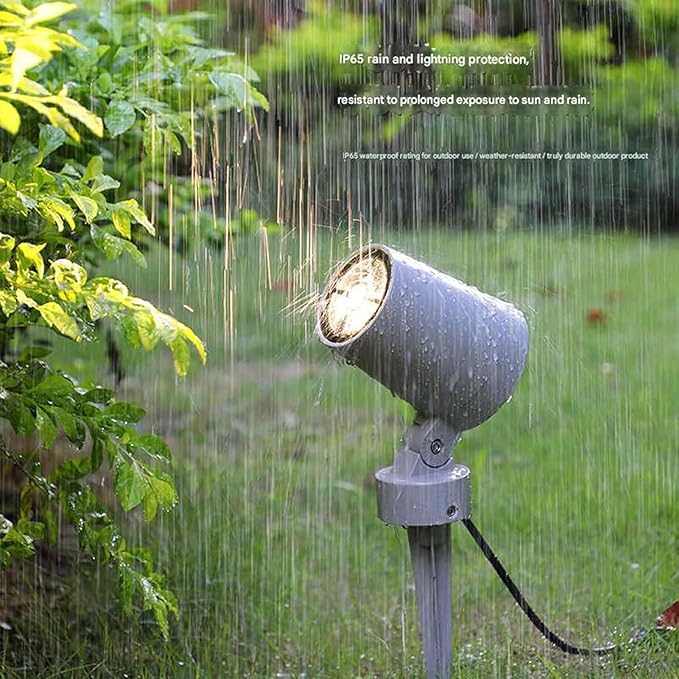 LED Beam Spotlight - COB Lawn Projector Tree Light Outdoor Ground Landscape Lights Recessed Spotlights for Hotel Courtyard Garden(B-Warm White10WAC220V)