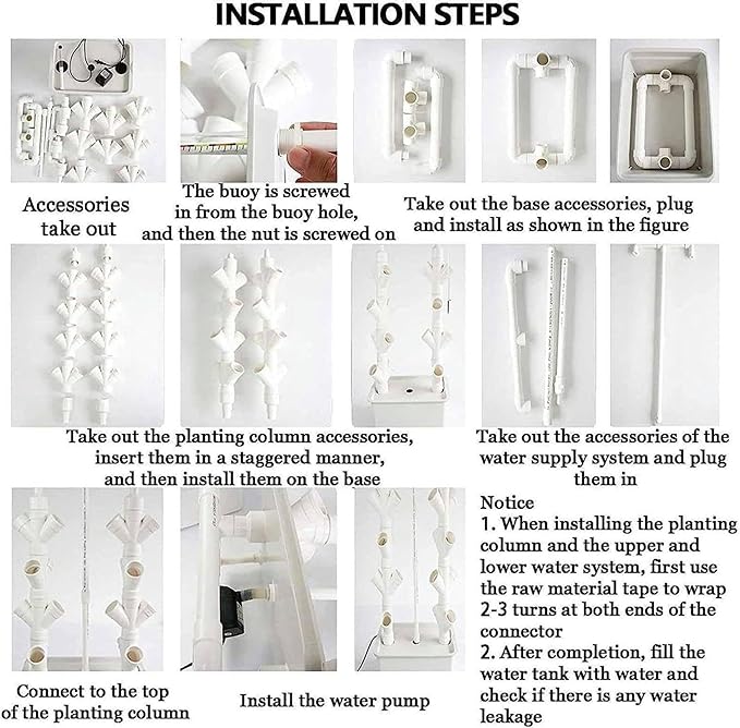 Vertical Grow TowerVegetable Plant Tower2/3/4 Columns Hydroponic Growing Kit Hydroponic Tower Grow SystemGift for Gardening Lover - Home Grow HerbsVeggies &amp Fruit16/24/32Holes24Holes