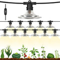 Espird Outdoor LED Grow Lights for Greenhouse 12-Light Waterproof String Grow Light Full Spectrum LED Plant Grow Light Lamp Waterproof Greenhouse Grow Lights for Seedling Veg Flower