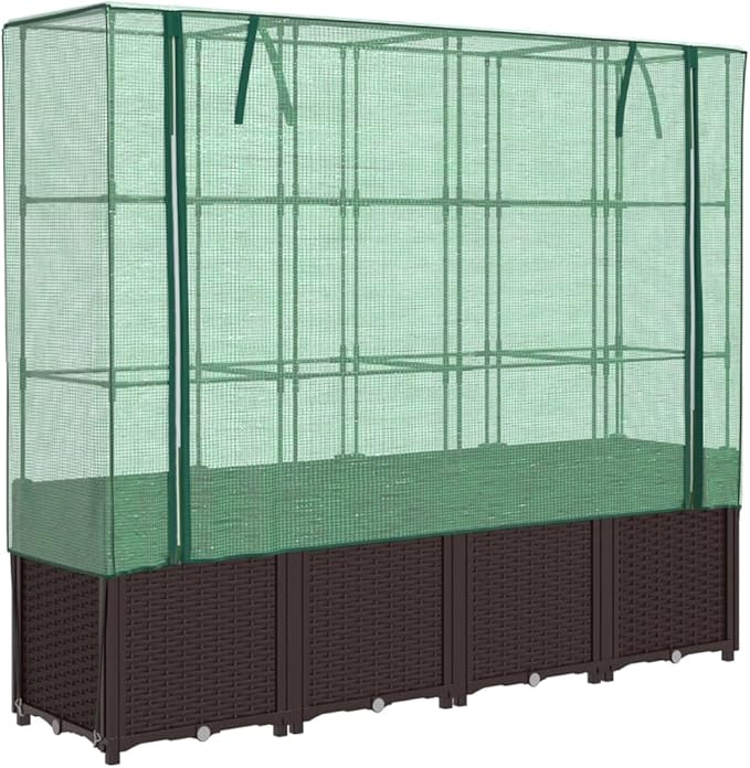 vidaXL Raised Bed Brown Polypropylene 63.0 in x 15.7 in