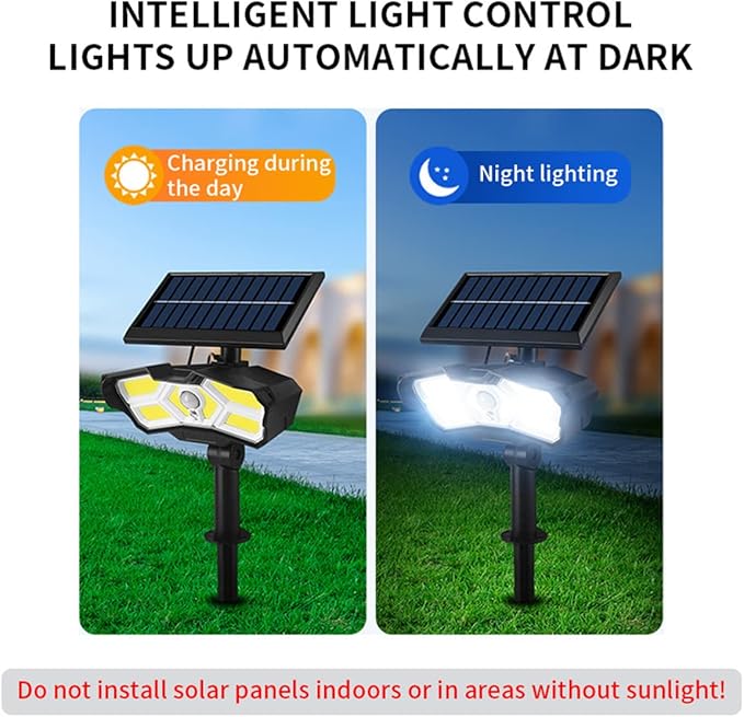 Solar Spot Lights Outdoor126Leds Solar Landscape Spotlights AdjustableIP65 Waterproof Solar Powered Garden Lights 2 in 1 for Yard Wall Driveway Porch Walkway Pool Patio126SMD4 pcs (1266 pcs)