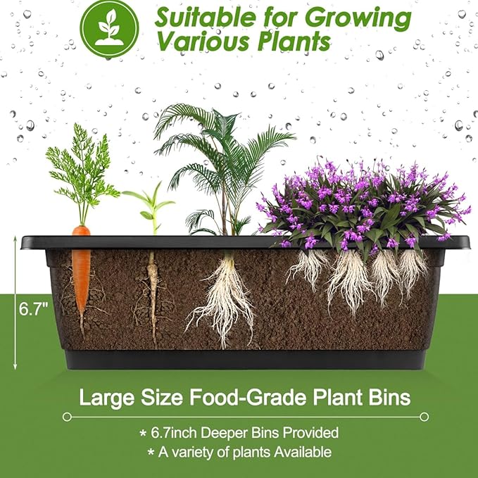 SEJOV 4FT Vertical Raised Garden Bed 5 Tiers Elevated Planter Box for Herbs Vegetables Flowers Graden Vertical Planter with Drainage System for Patio Balcony Garden Outdoor Indoor Plants (Black)