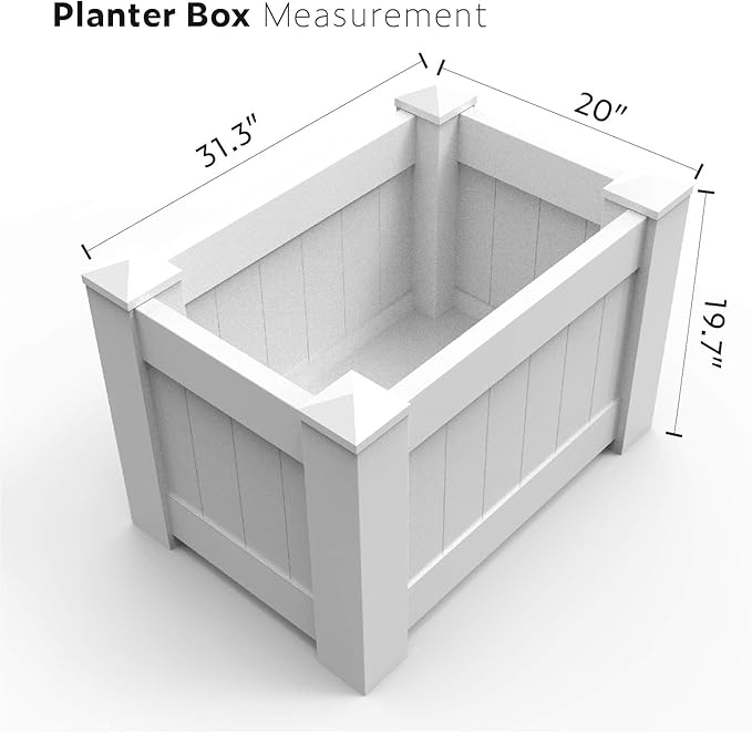 ECOOPTS 31x20x20 Raised Garden Bed Vinyl Planter Box for Vegetables Flowers Herbs Succulents Outdoor Indoor 5 Packs