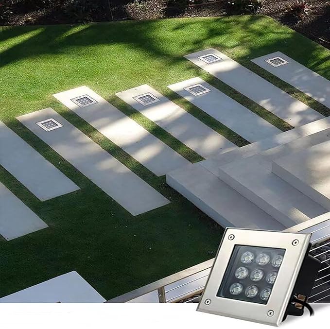 Ground LED Landscape Lights - Outdoor Buried Lights Square Embedded Led Spot Lights 85-265V Ground Lighting Light IP67 Waterproof Decorate Light for OutdoorCold White-24w