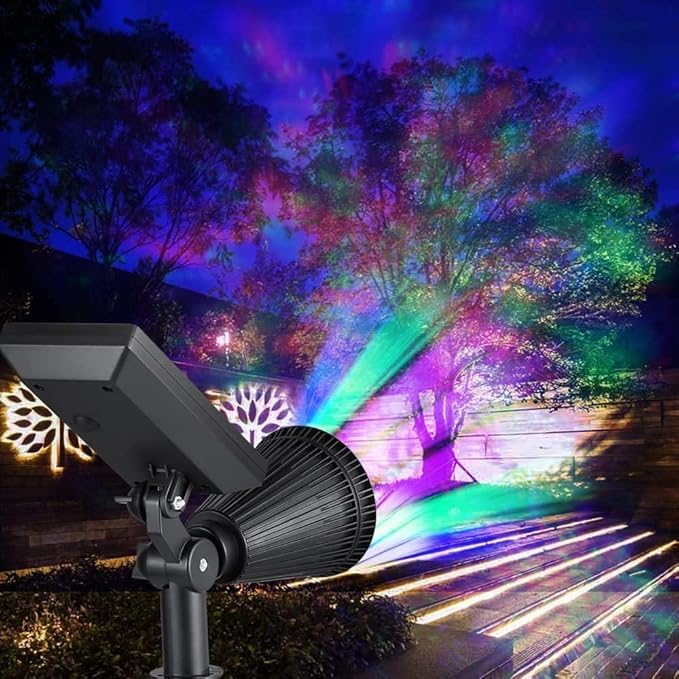 Solar Spotlights 4LED Solar Landscape Spotlights Solar Landscape Lights Waterproof 2-in-1 Multi Use Outdoor Wall Lights (Multicolor)