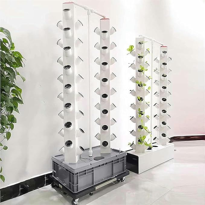 Hydroponic Growing Kits Hydroponics Growing Indoor Garden ｜ 64 Holes Growing Kit with Pump ｜ Vertical Hydroponic Tower for Frui