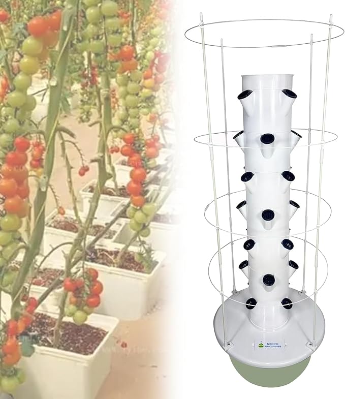 Soilless Growing System Hydroponics Growing System Vertical Tower Automated Aeroponics Indoor Tower Garden with LED Grow Lights B(36Pots)