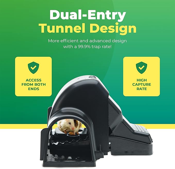 Rat Traps Indoor and Outdoor - 3 Pack Dual-Entry Large Rat Trap Outdoor and Indoor for Home Garden and Restaurant with 99.9% Trap Rate | Easy to Use Rodent Traps with Safe Hands Free Design - UCatch