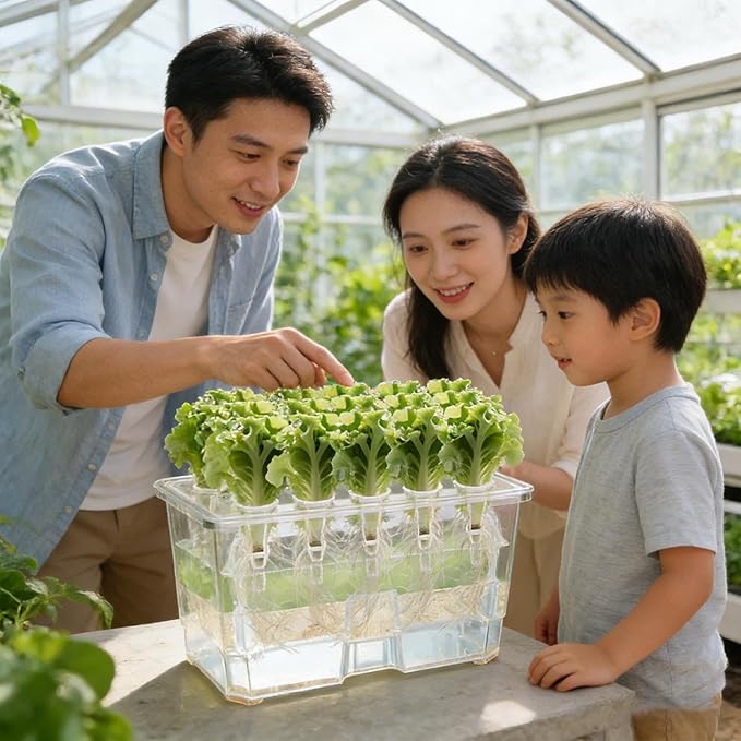 Indoor Hydroponic System 15 Pods Plant Grow Kit 12.6x8.66 Inches ABS Cultivation Planter Soilless Gardening Herb Starter Kit LED Grow Light Compatible